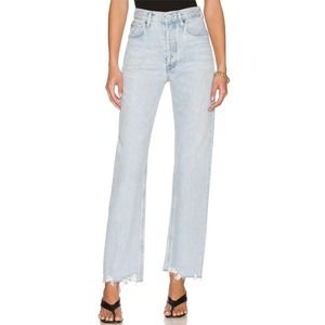 Agolde 90s Pinch High Rise Straight Leg Jeans in Light Wash Denim 27 Intimate